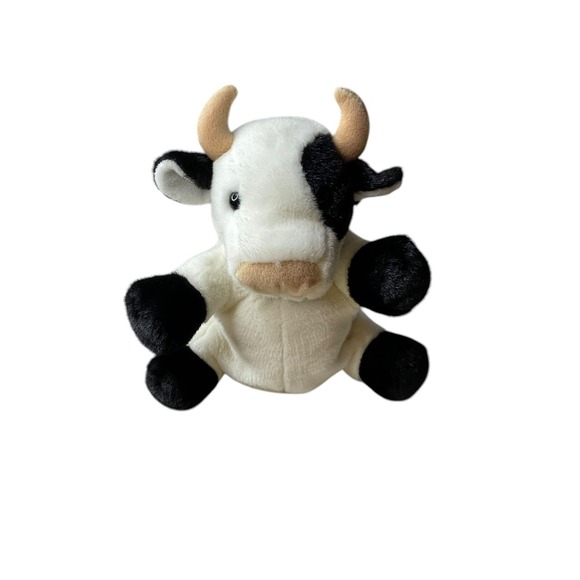 RBI Ron Banafato Other - RBI Ron Banafato Cow Hand Puppet Plush Black White Spotted Sound Toy 11 Inch